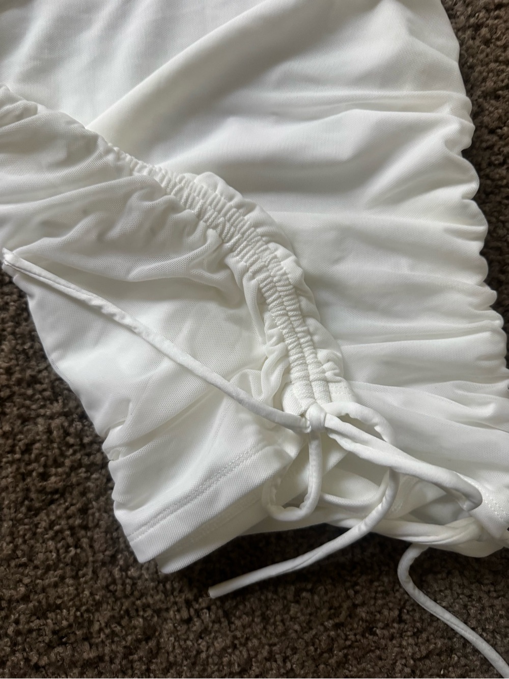 White Two-Piece Ruched Strapless Set - Picture 4 of 4